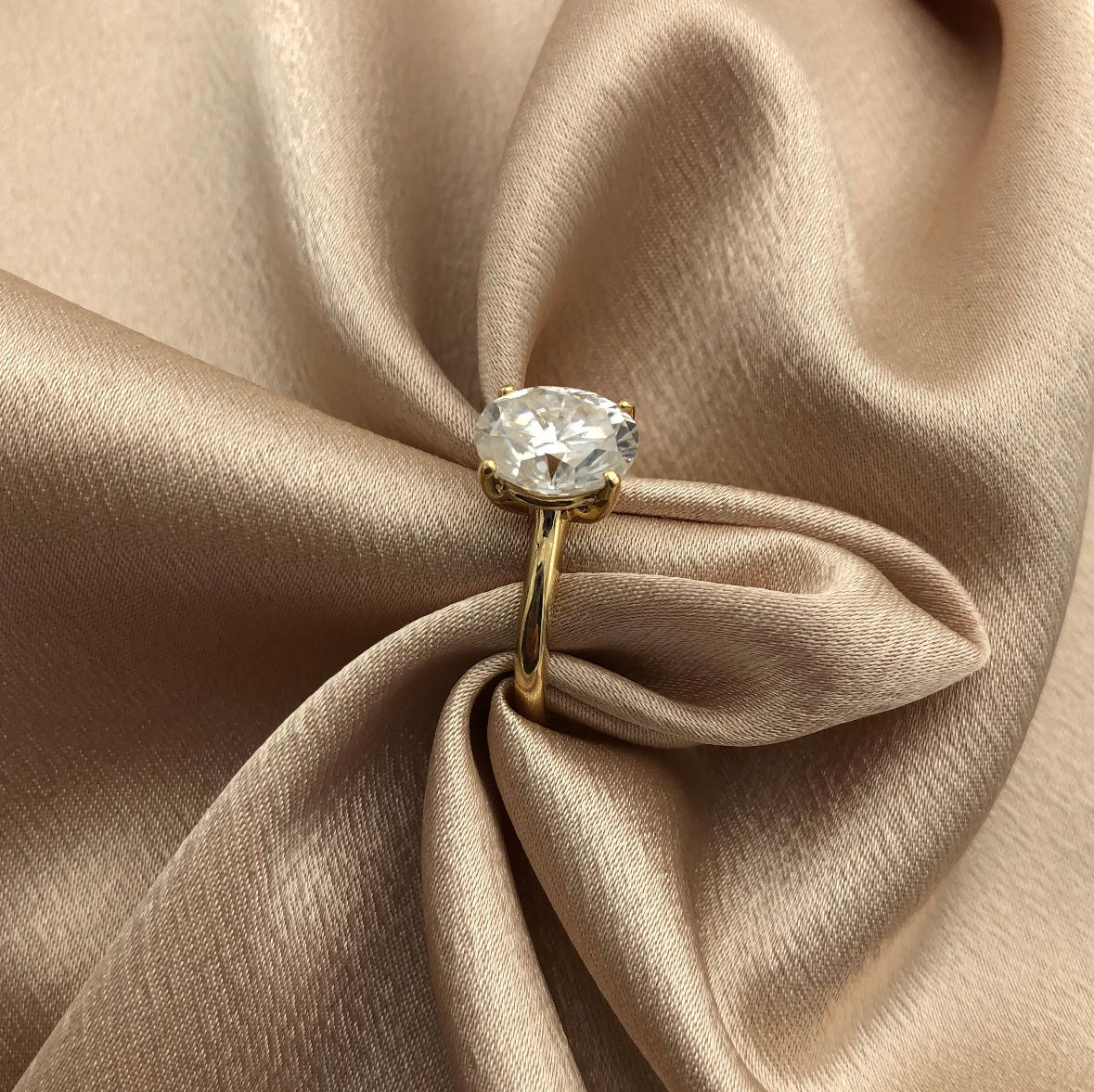 3ct Oval Moissanite Solitaire | sz 7