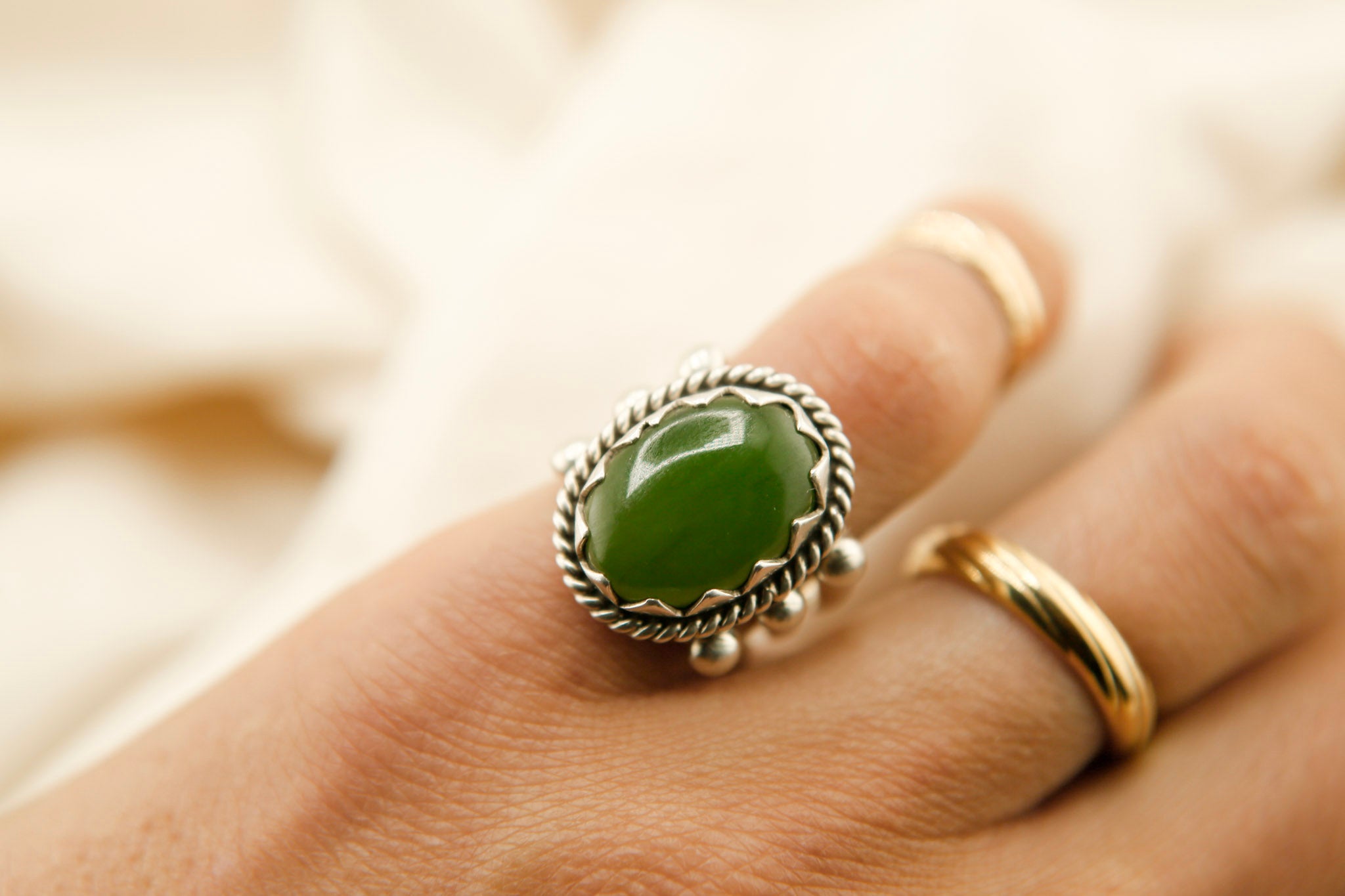 Mixed Stone | Triple Band Sterling Silver