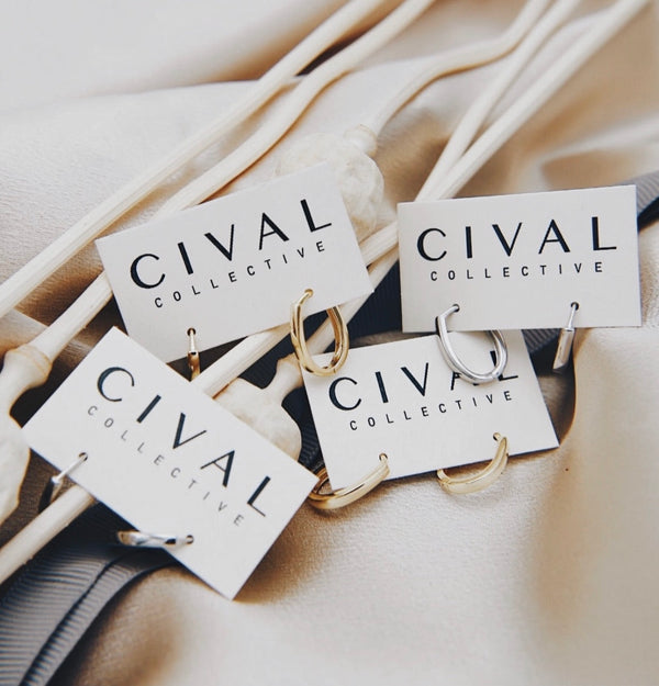 collection of gold vermiel and sterling silver sunna hopes available at cival collective 