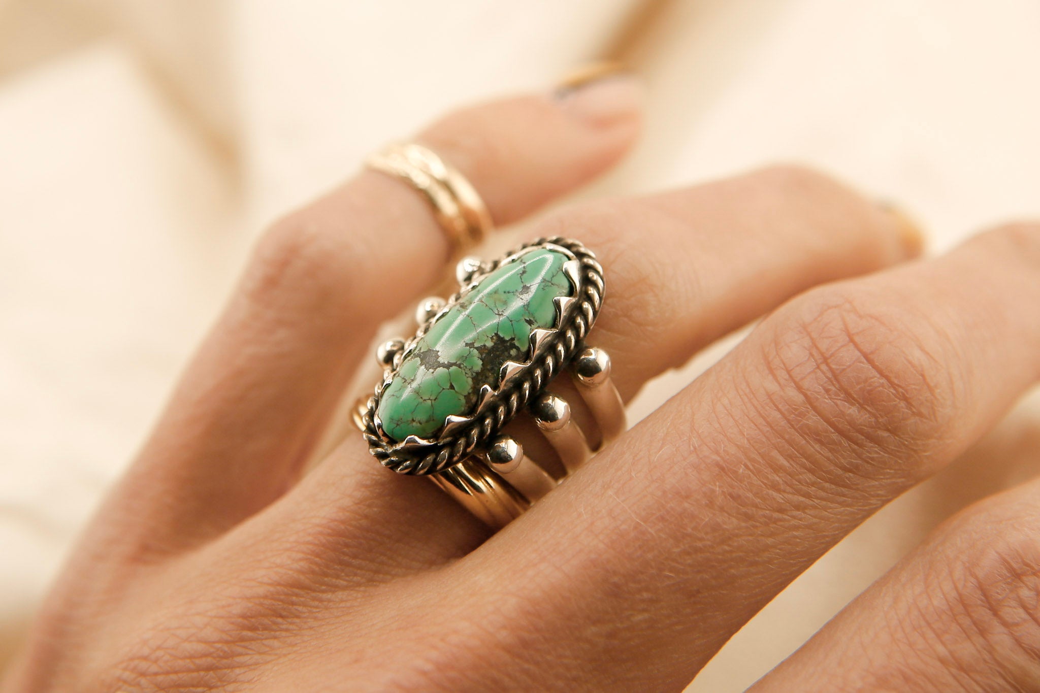 Mixed Stone | Triple Band Sterling Silver