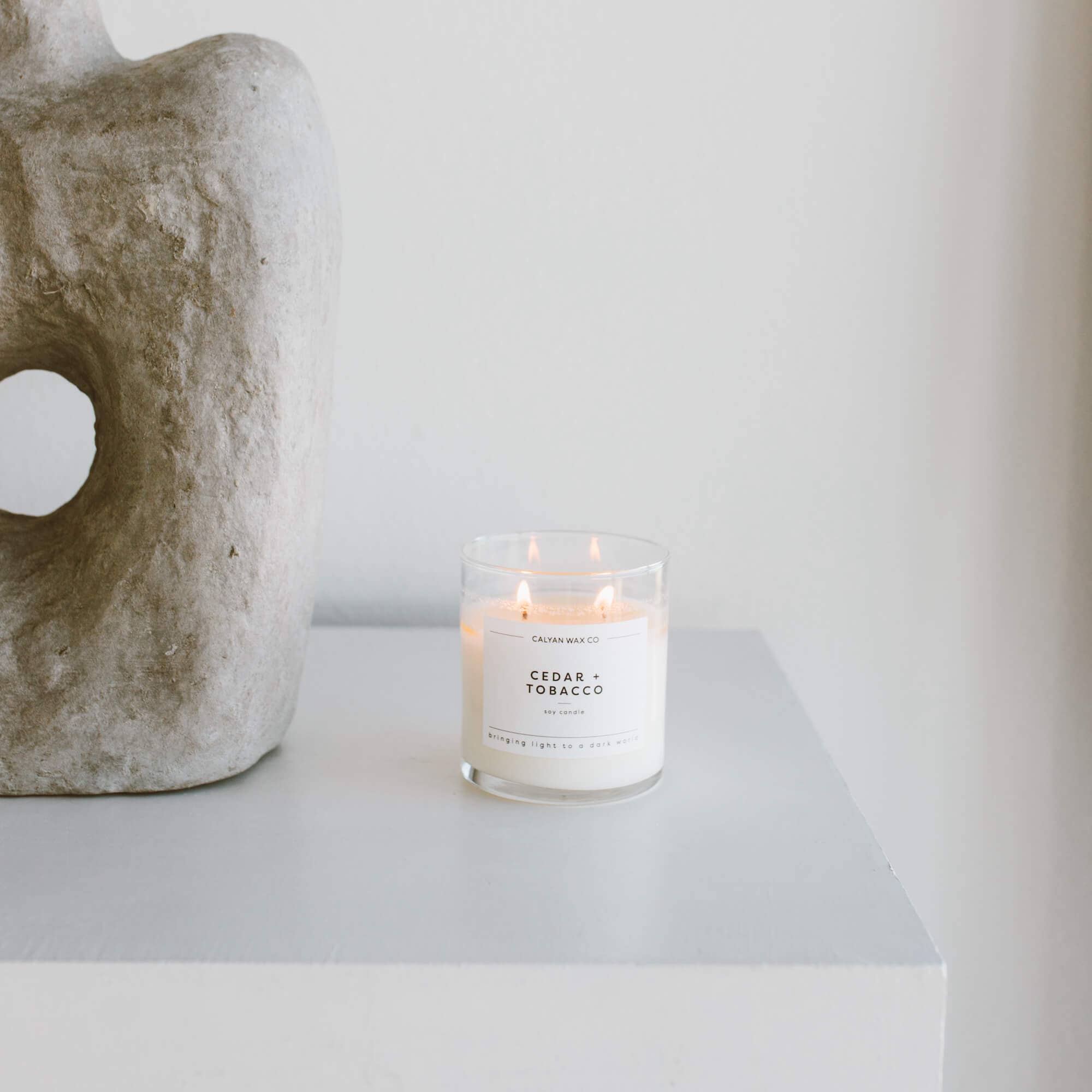 Cedar + Tobacco - Glass Tumbler Soy Candle