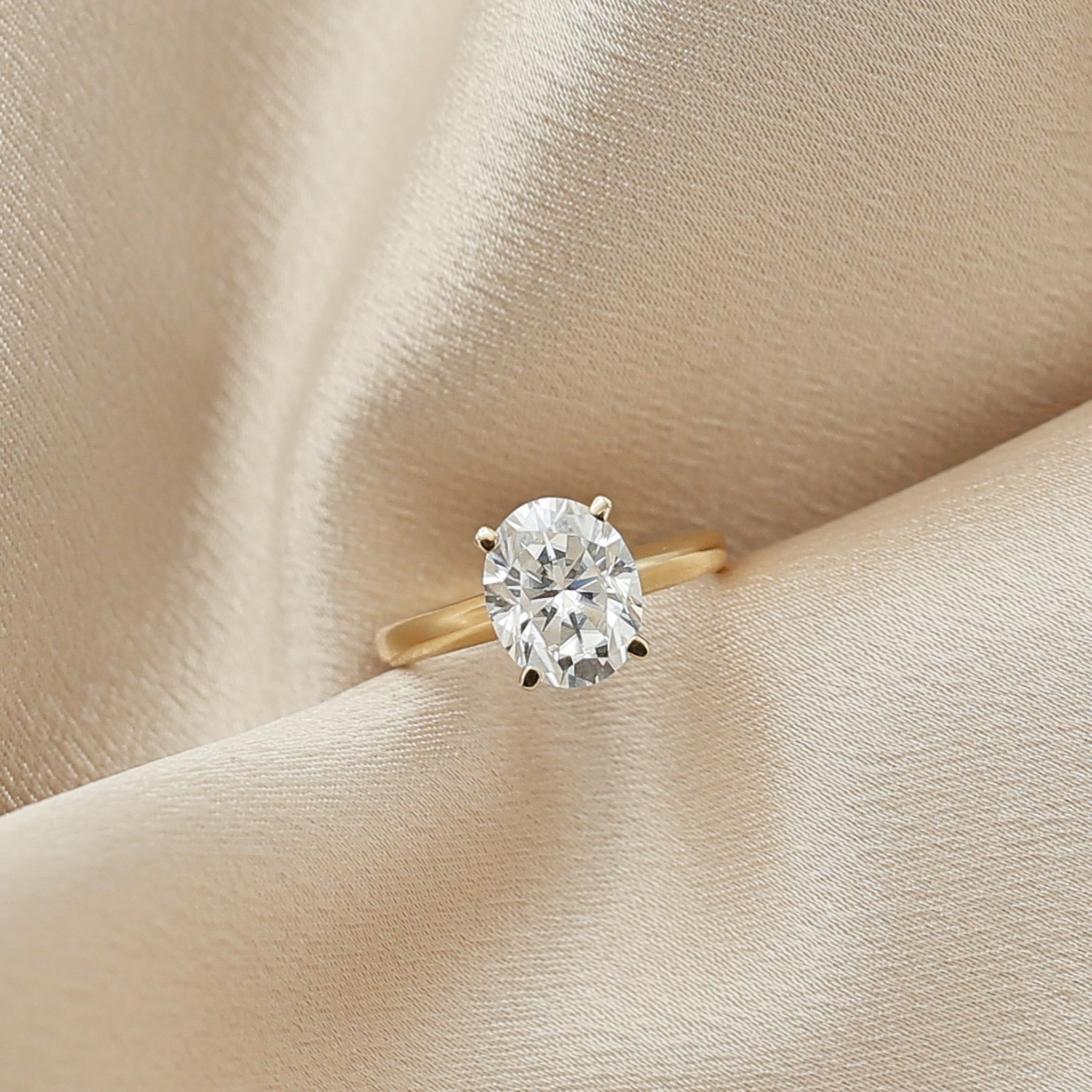 3ct Oval Moissanite Solitaire | sz 7