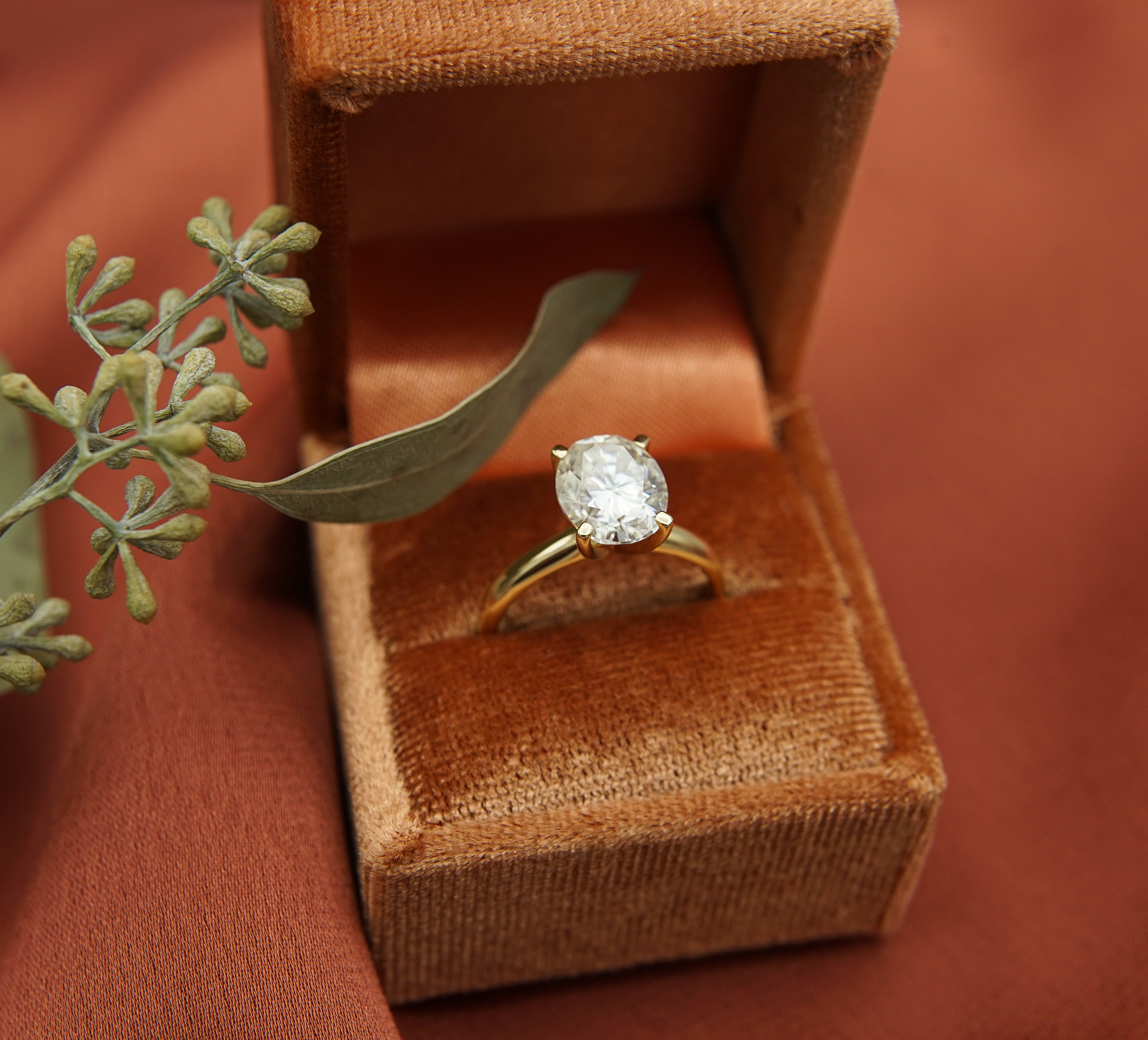 3ct oval solitaire engagement ring in yellow gold by Cival Jewelry