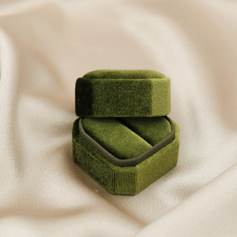 Moss Green Lush Velvet Ring Storage Box By Milwaukee Jewelry Shop Cival Collective