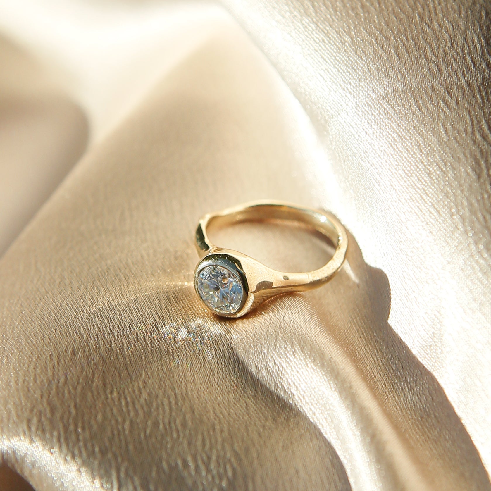 1.5ct Moissanite Bezel Set LL for Cival| sz 6.5