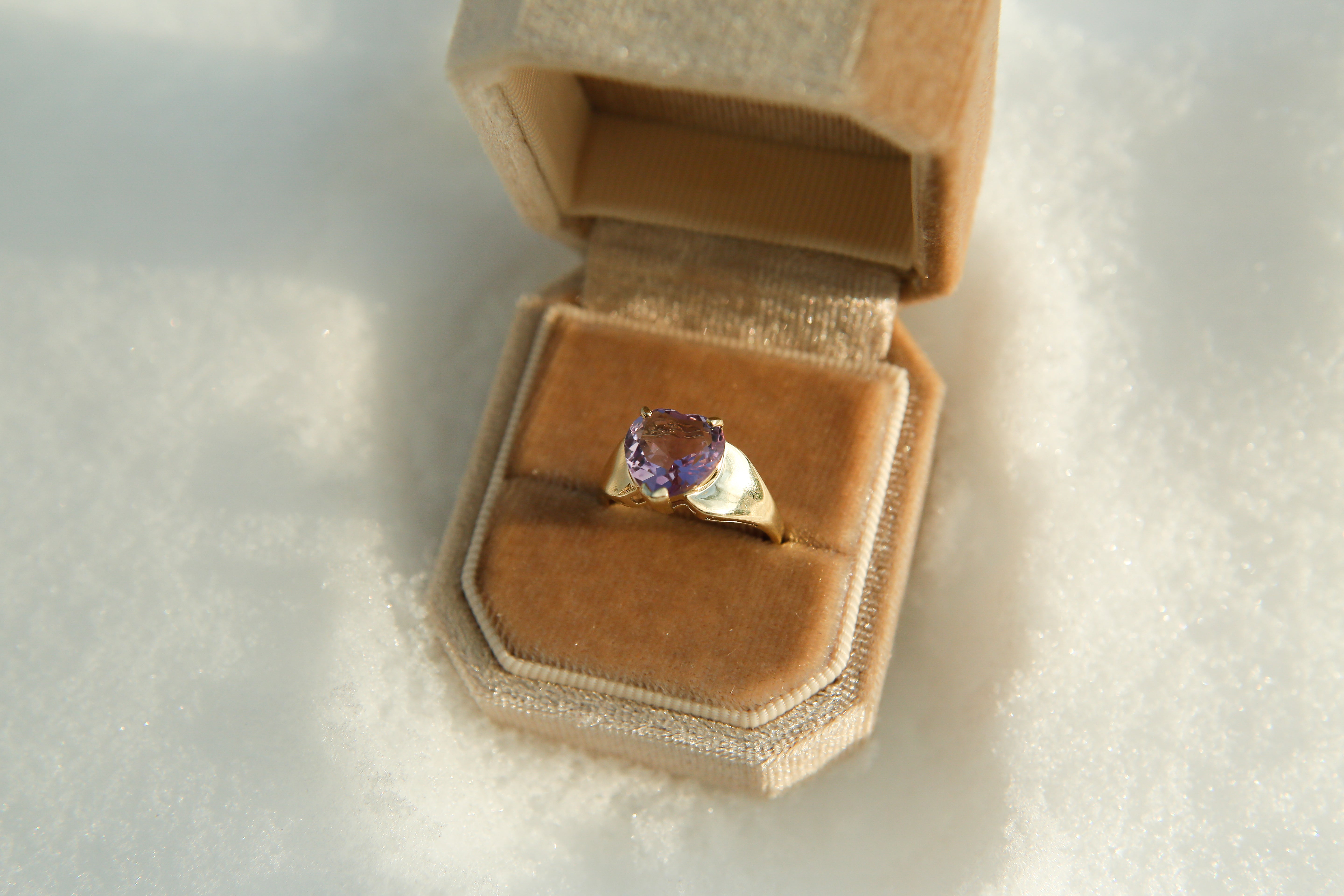 Vintage 10k Amethyst Heart Ring | sz 7