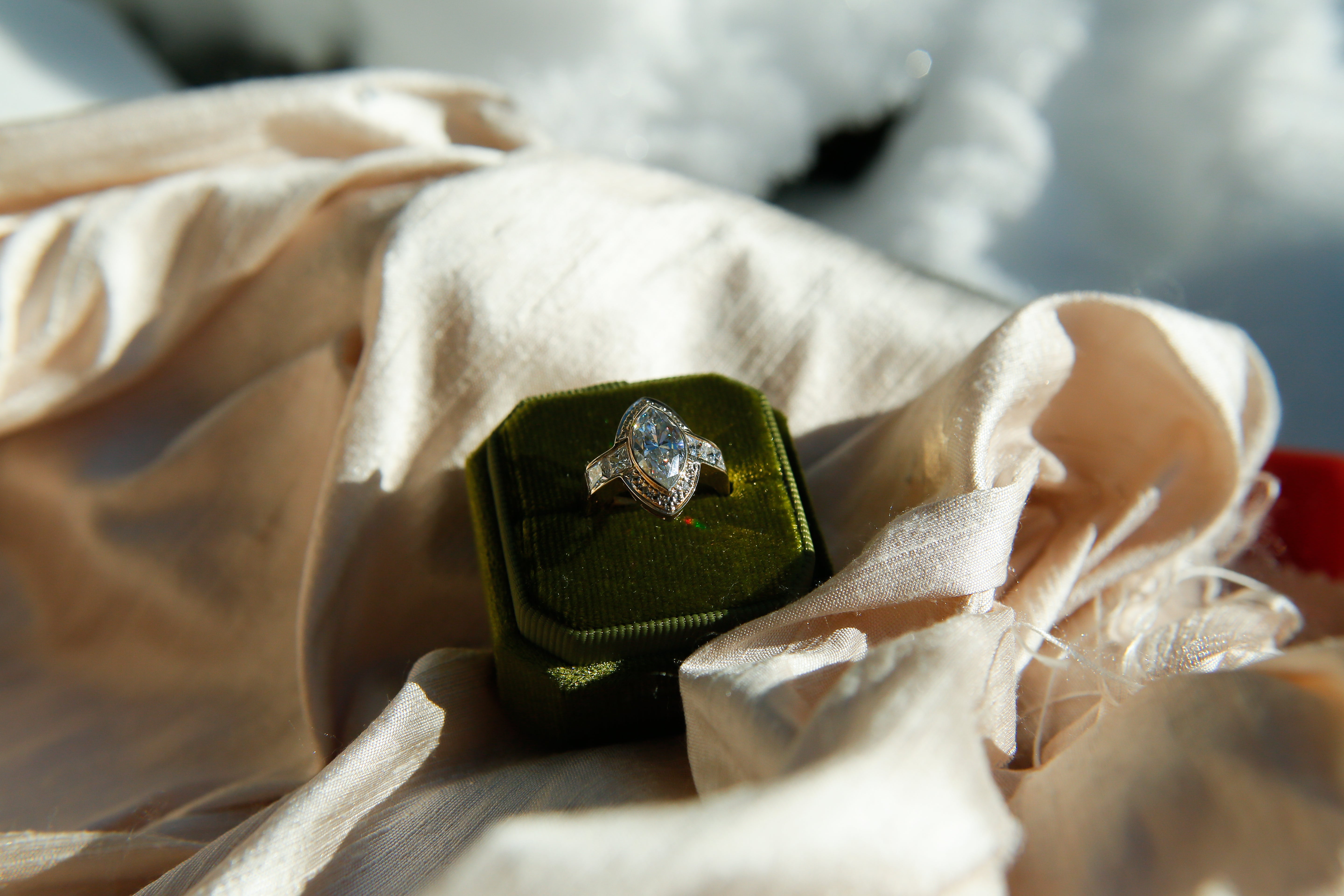 3ct Marquise Moissanite Engagement Ring | sz 7.25