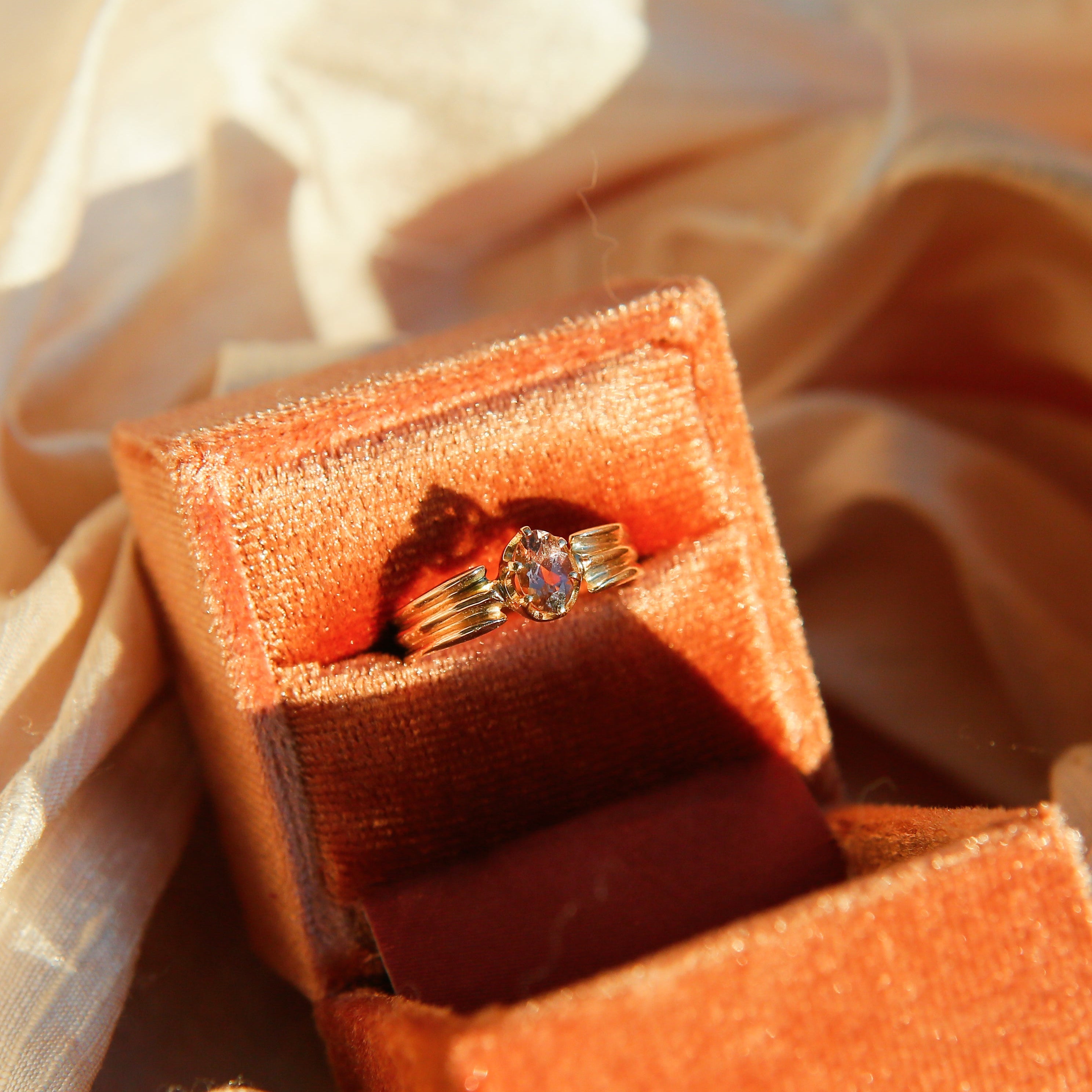 10K YG Peach Tourmaline Ring | Sz 6.75