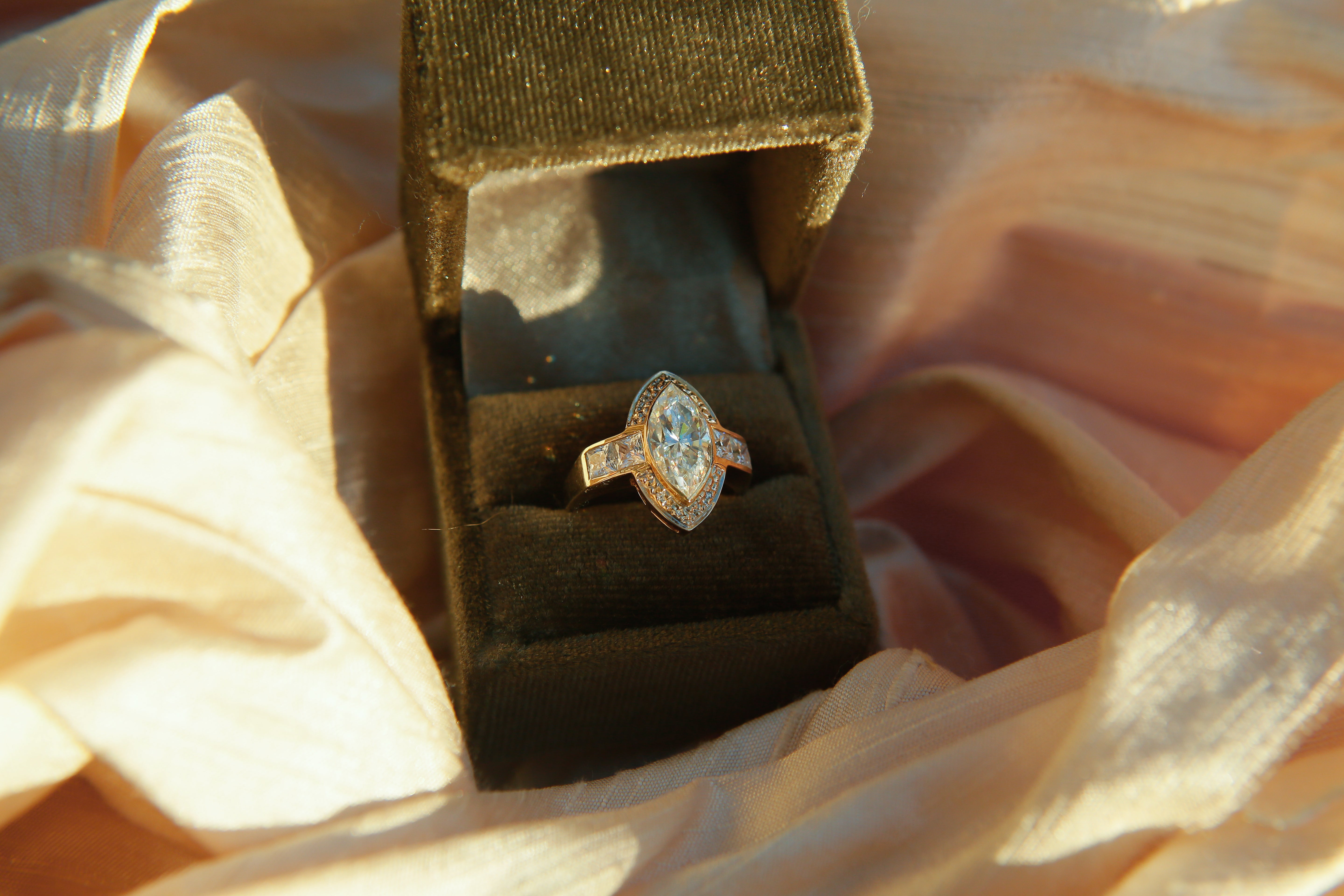 3ct Marquise Moissanite Engagement Ring | sz 7.25