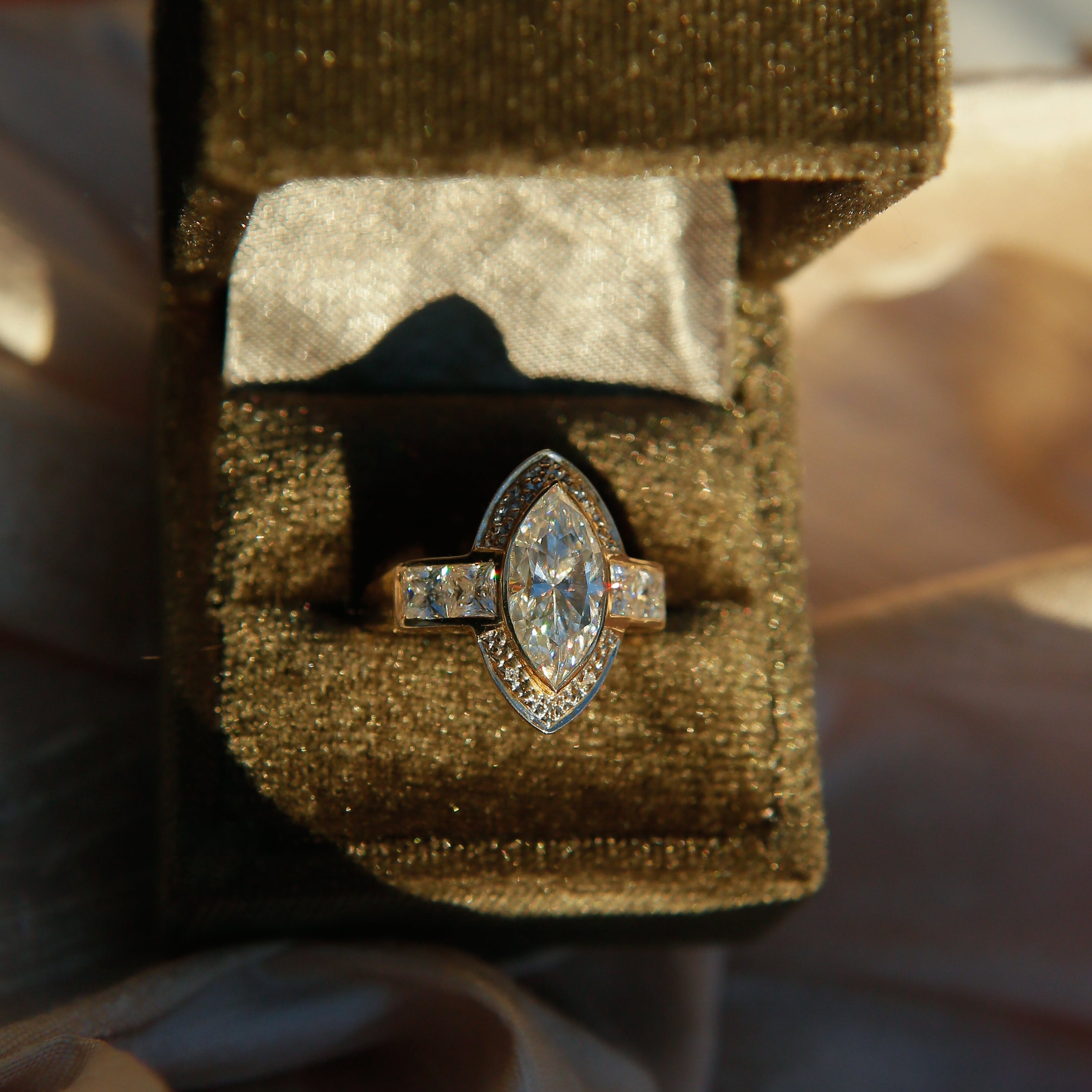 3ct Marquise Moissanite Engagement Ring | sz 7.25