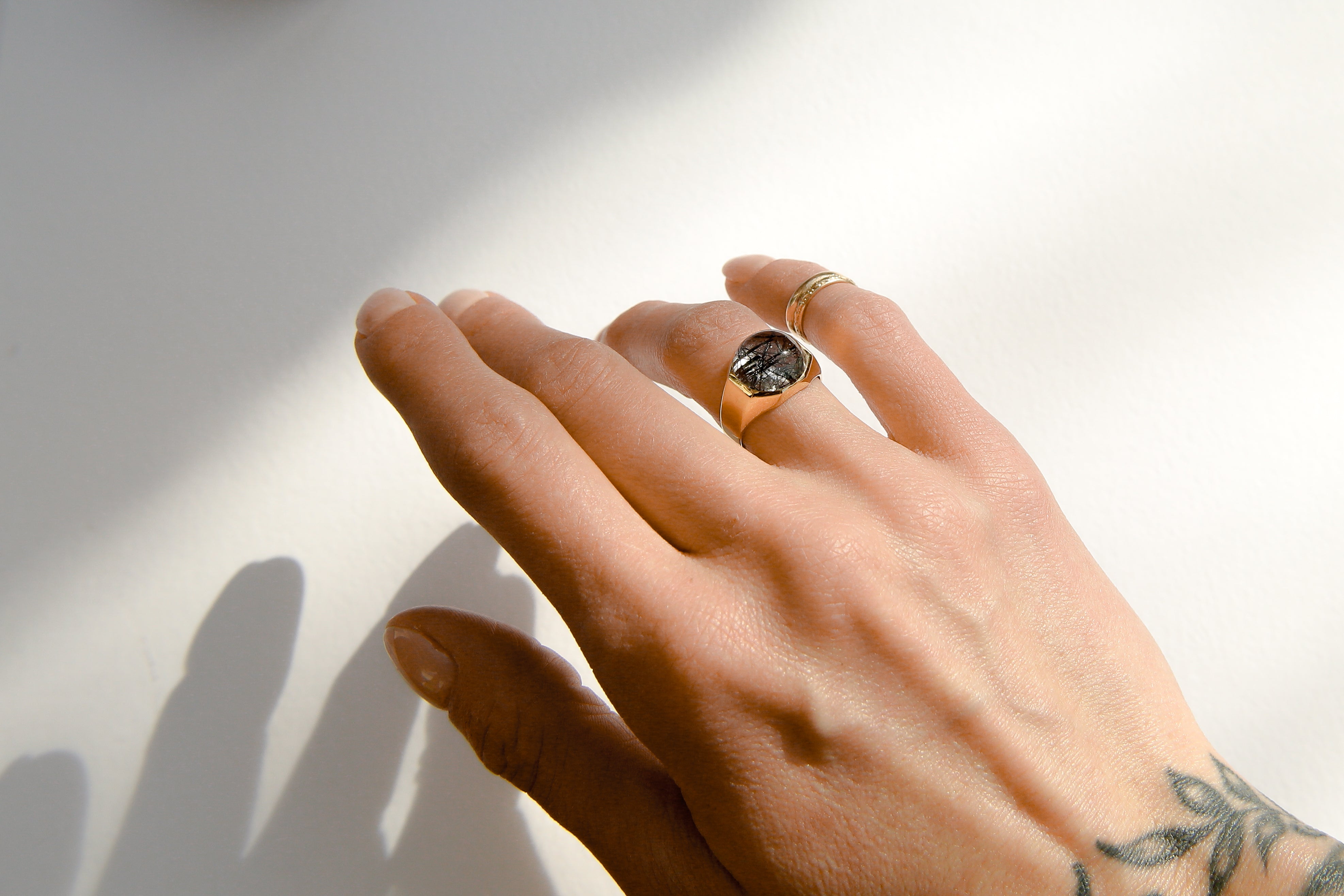 19k Rutilated Quartz ring | sz 7