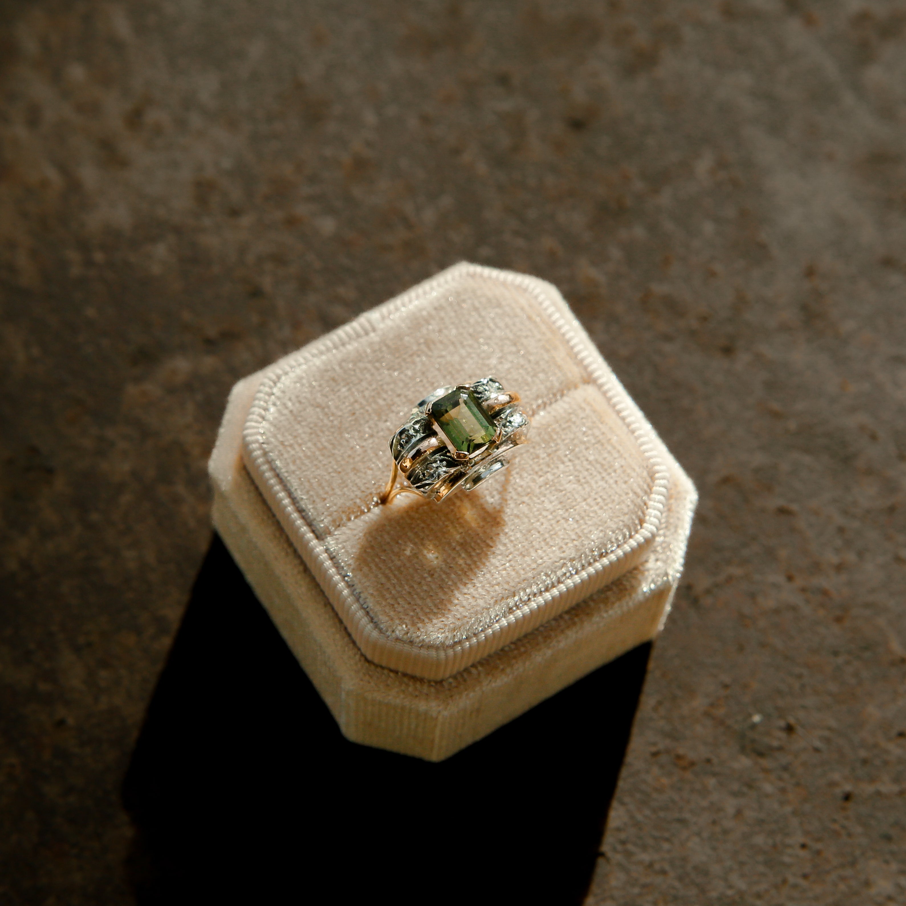 Portuguese Mixed Metal Tourmaline ring | sz 7.75