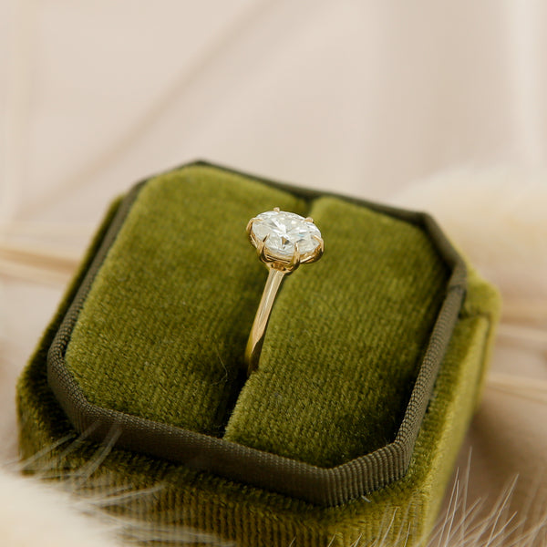 6 prong engagement ring designed by Rae Frye and Nina Palacio