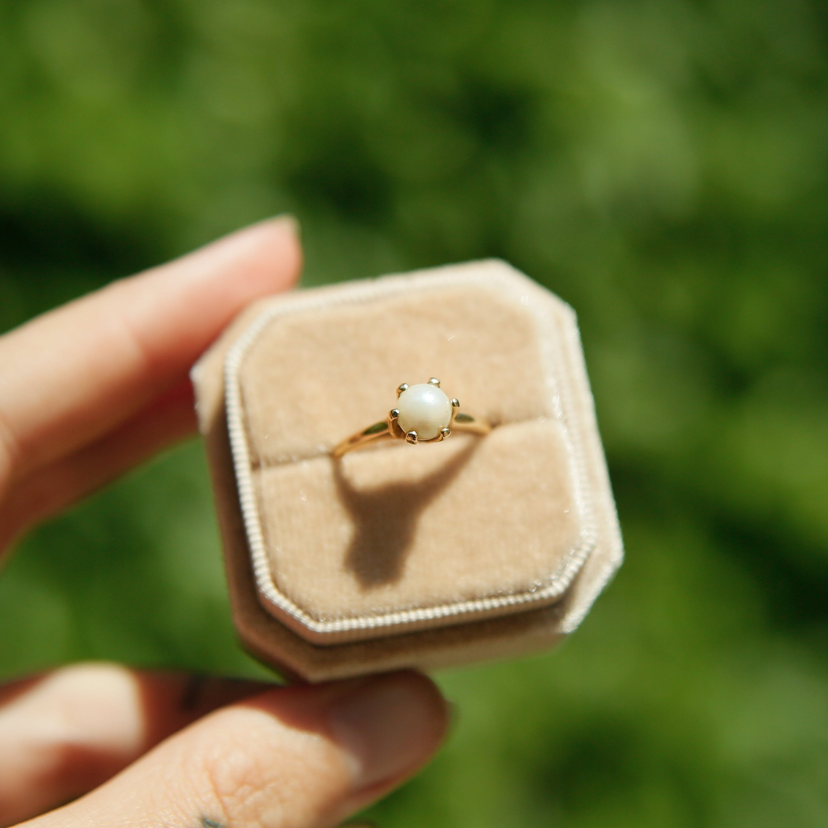10k 1930's Solitaire Pearl | sz. 6