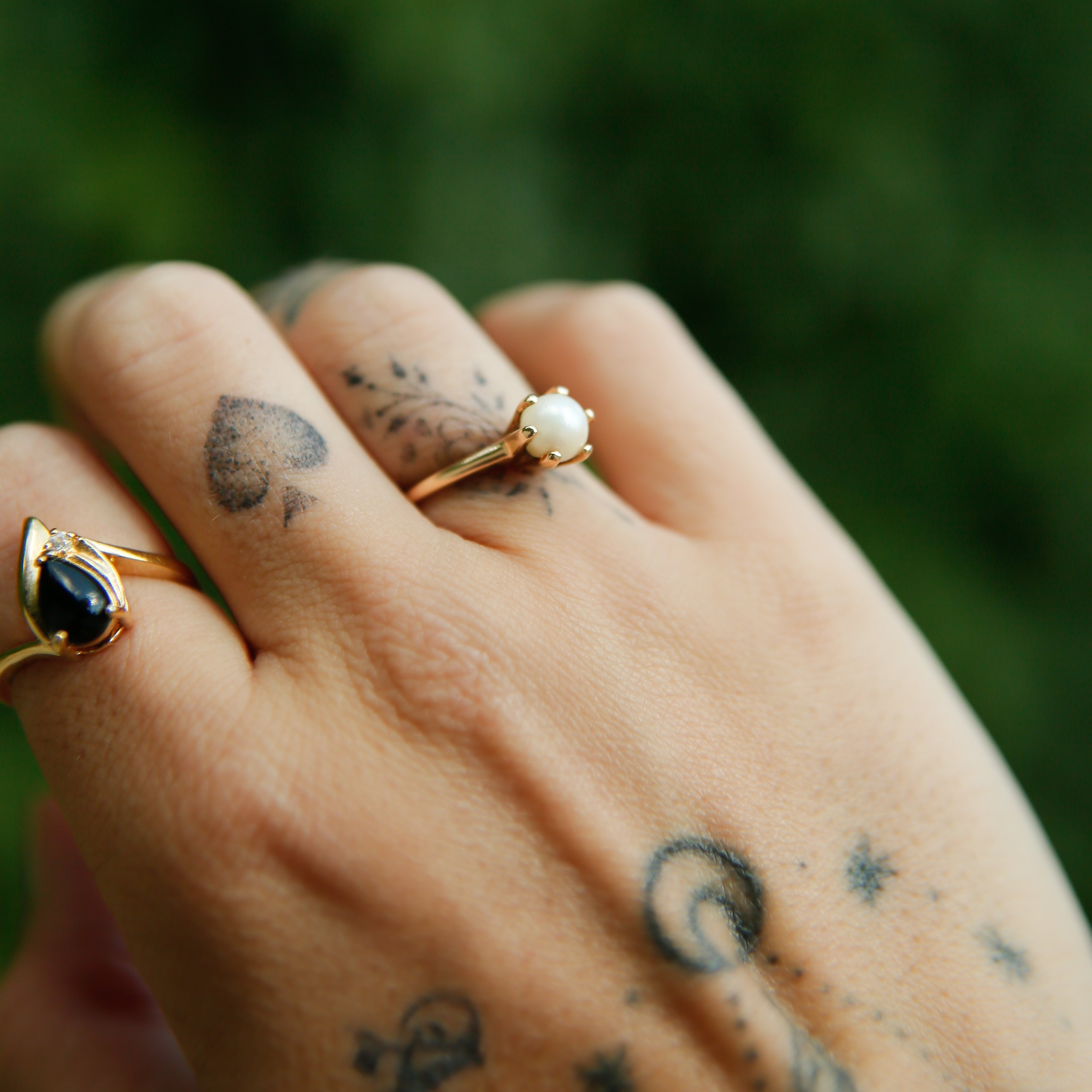 10k 1930's Solitaire Pearl | sz. 6