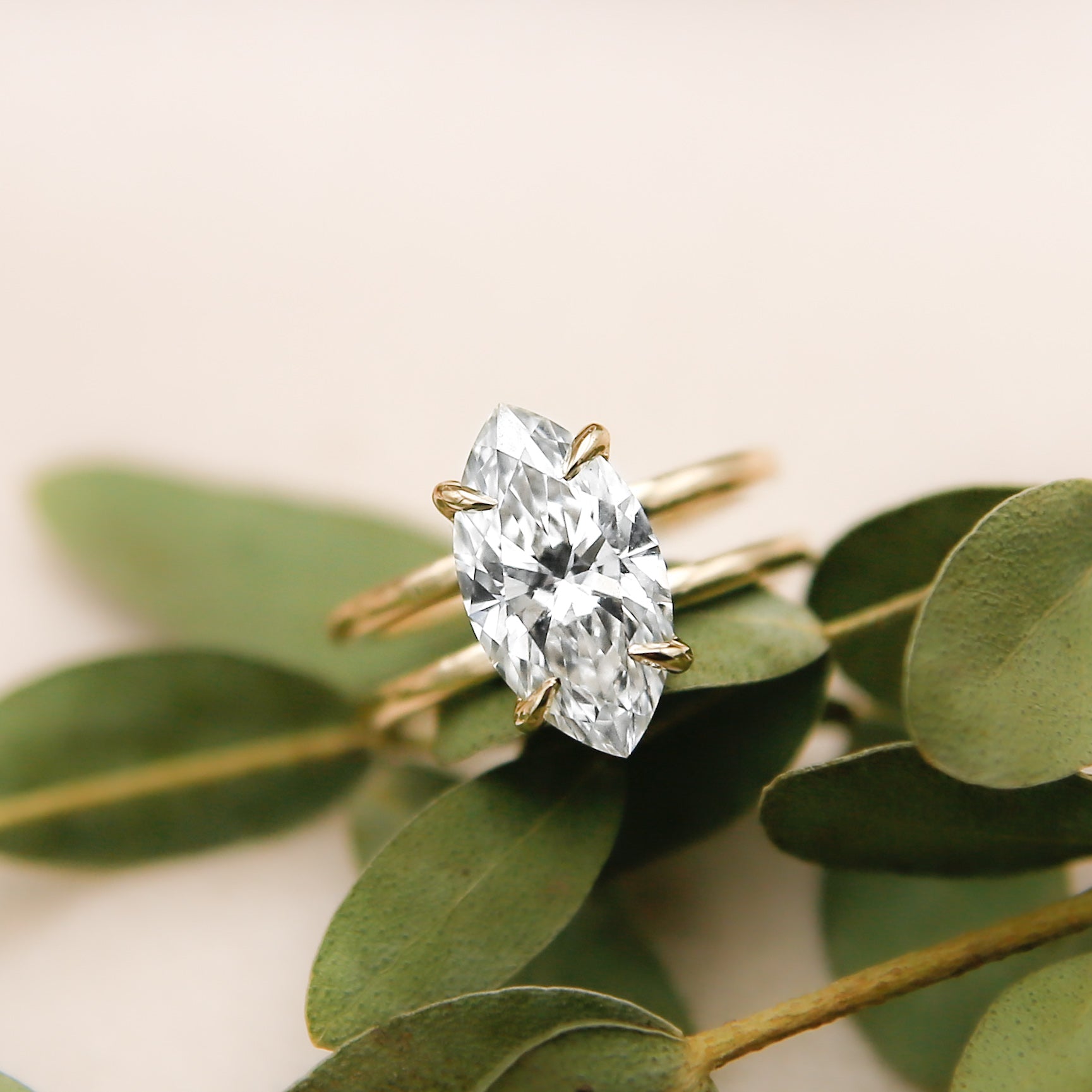14k yellow gold Marquise split band Engagement ring by Milwaukee Jewelers Cival