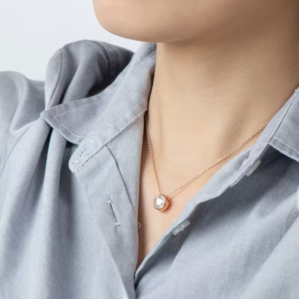 1ct Bezel Set Moissanite | Demi-Fine Pendant