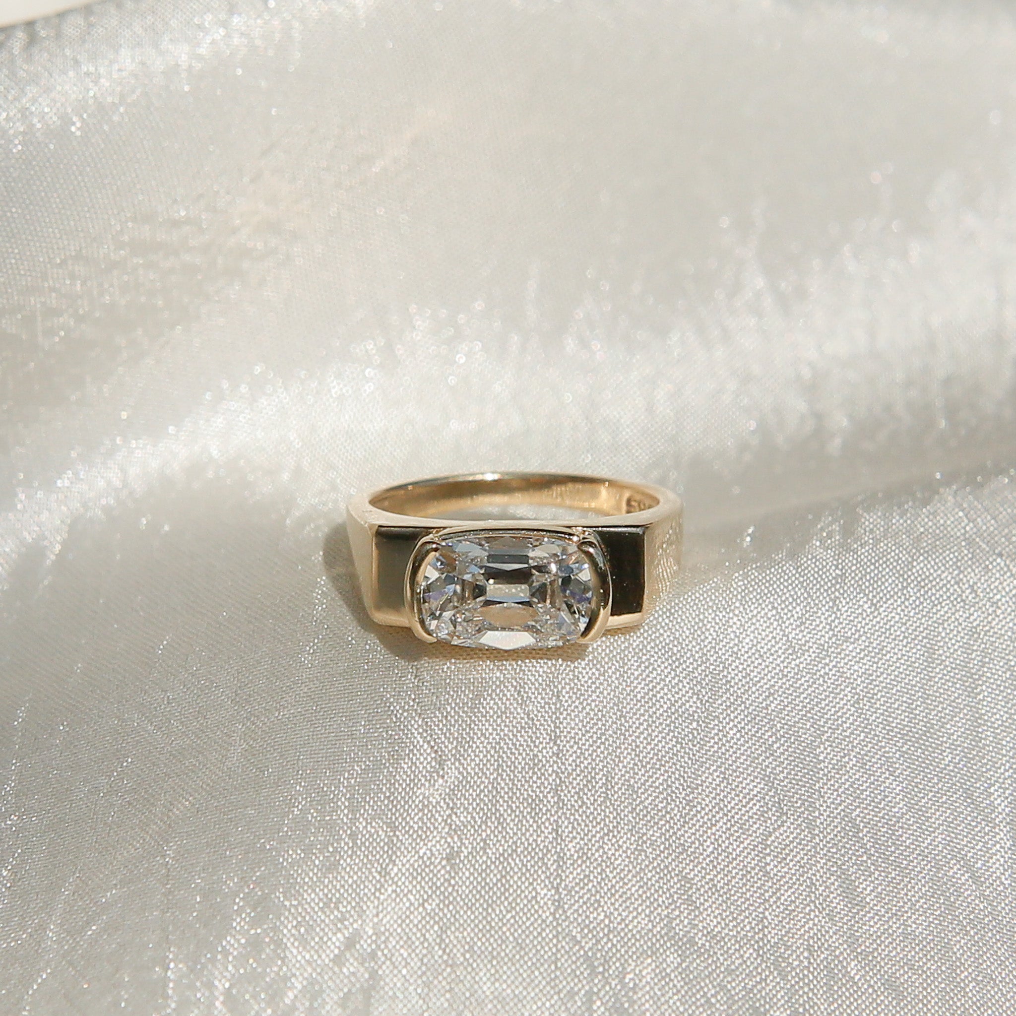 Vintage style 14k gold and diamond Engagement ring by Cival jewelry design studio - Milwaukee WI