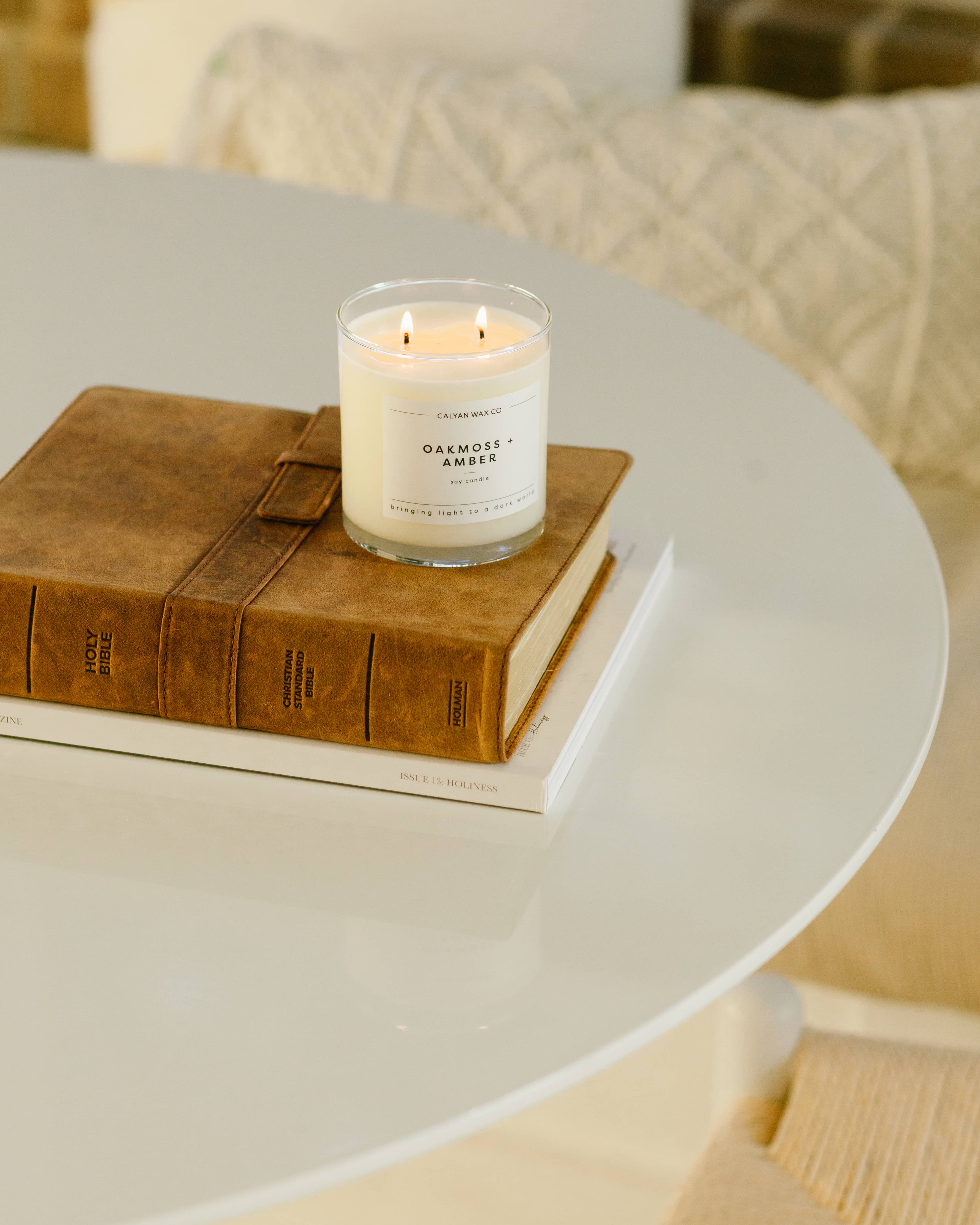 Oakmoss + Amber - Glass Tumbler Soy Candle