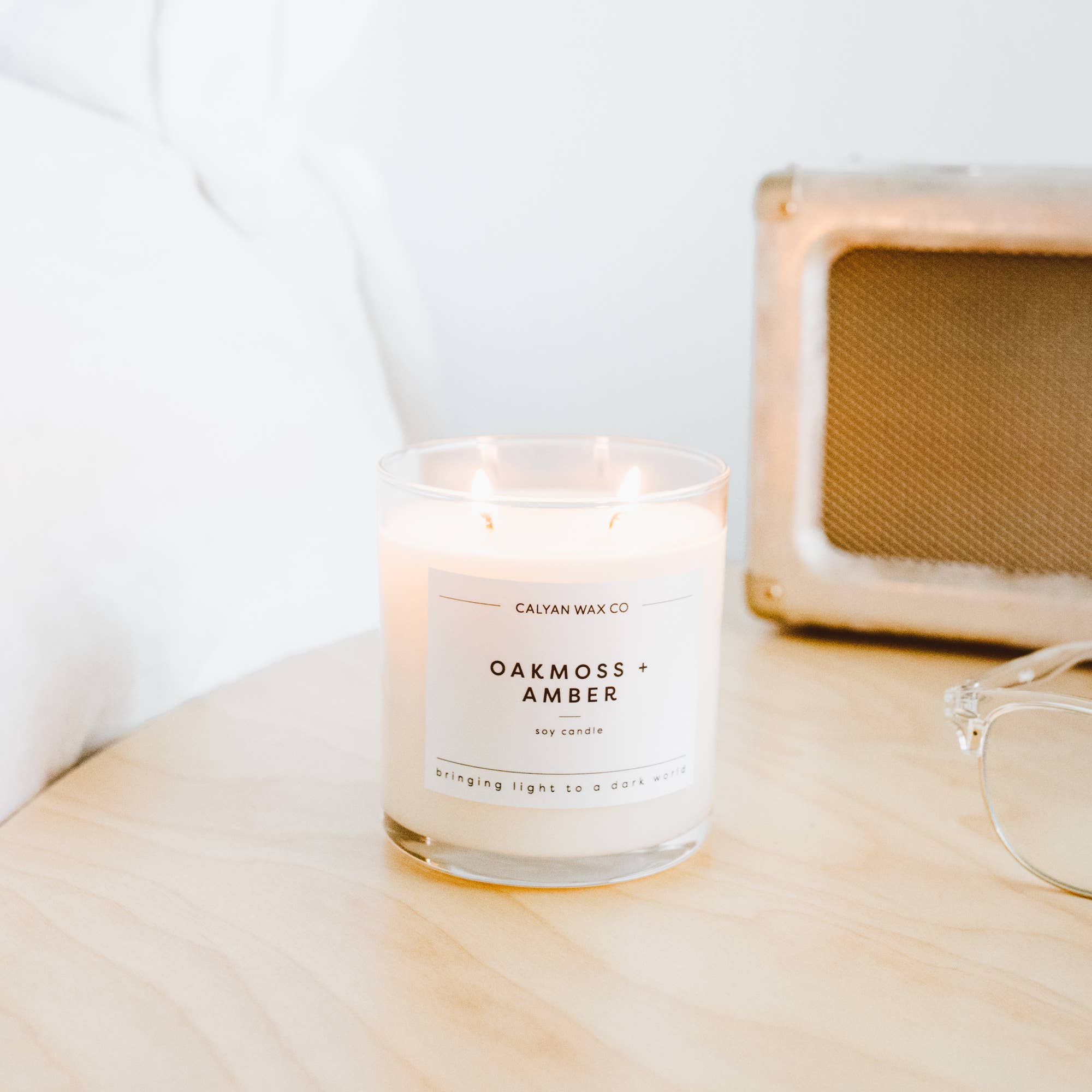 Oakmoss + Amber - Glass Tumbler Soy Candle