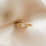 14k Yellow gold ring with east west marquise diamond simple and modern design