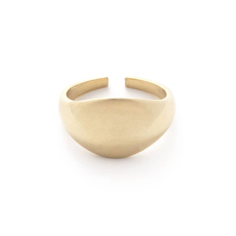 Domed Brass Signet Ring