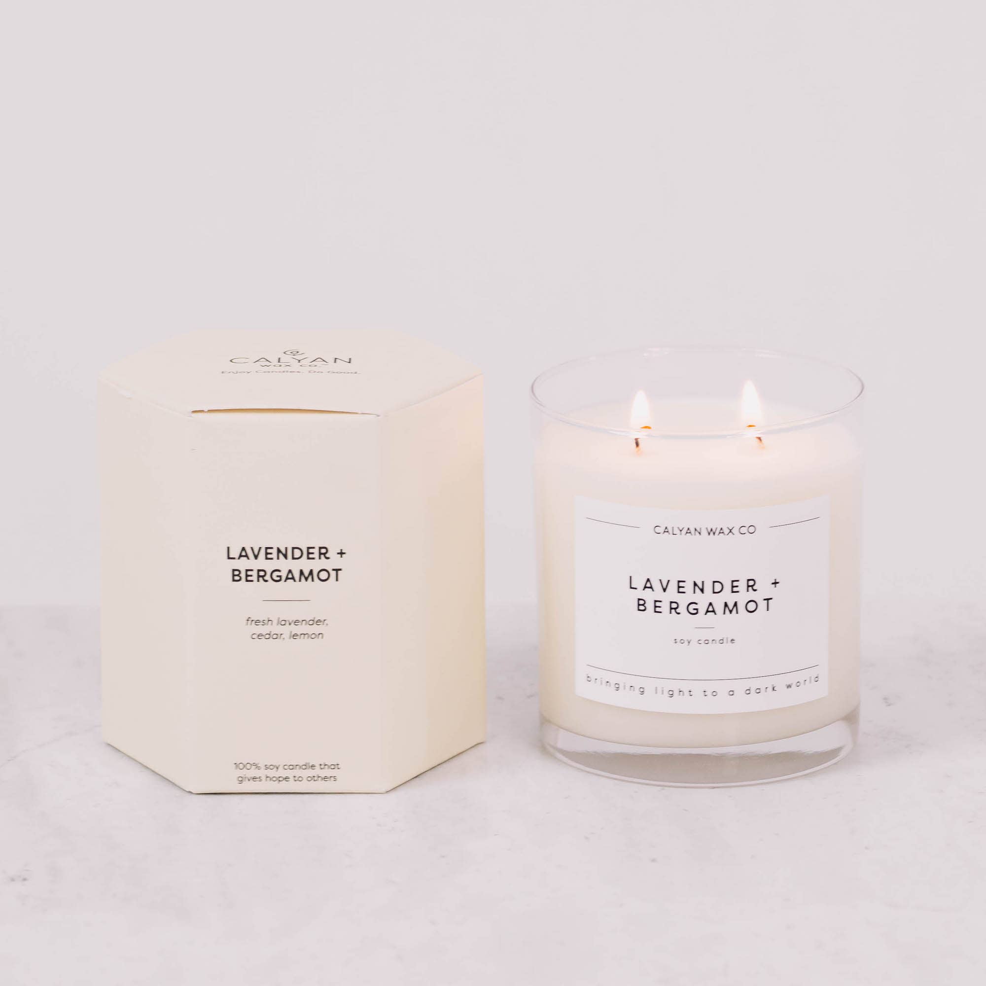 Lavender + Bergamot - Glass Tumbler Soy Candle