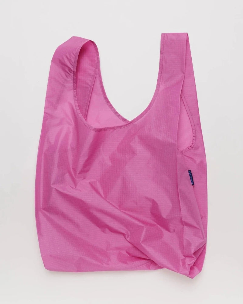Open baggu standard size reusable bag in the extra pink solid color deep pink no pattern