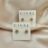 gold vintage knot post earrings