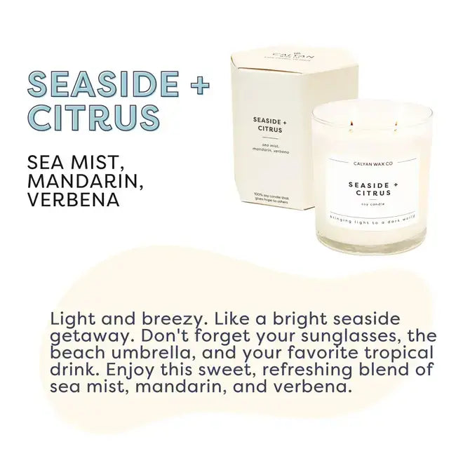 Seaside + Citrus - Glass Tumbler Soy Candle