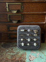 Gray Velvet Ring Storage Box