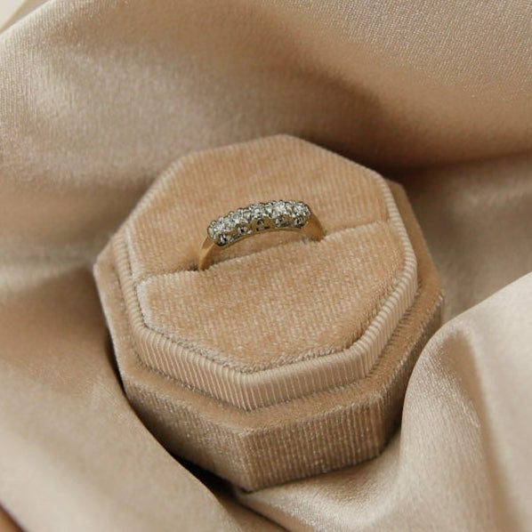 Vintage 14k Diamond Five Stone Band | sz 5.5