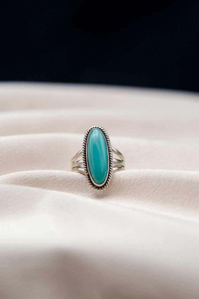 Sterling Single Tone Turquoise Ring | Sz 7 & 8