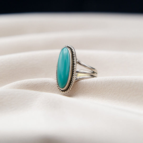 Sterling Single Tone Turquoise Ring | Sz 7 & 8