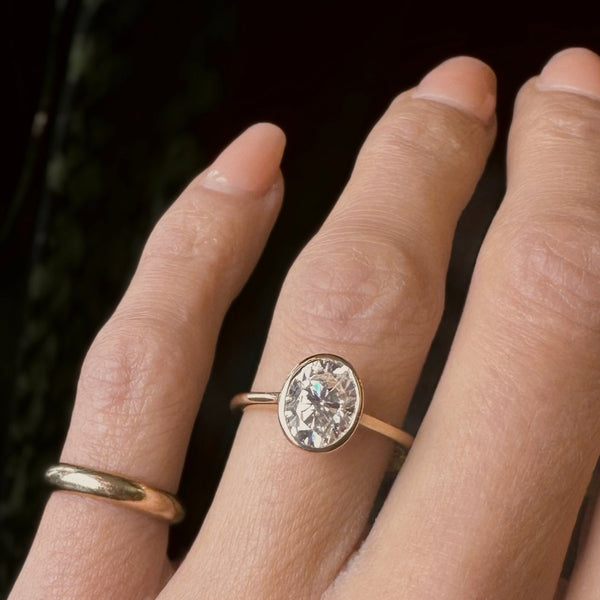 Oval Solitaire engagement ring by CIval Collective. Milwaukee Jewelry Design Studio  