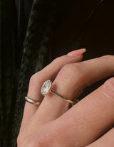 Classic 2ct Oval Engagement ring in a simple bezel setting by Local Milwaukee Small Business Cival Collective 