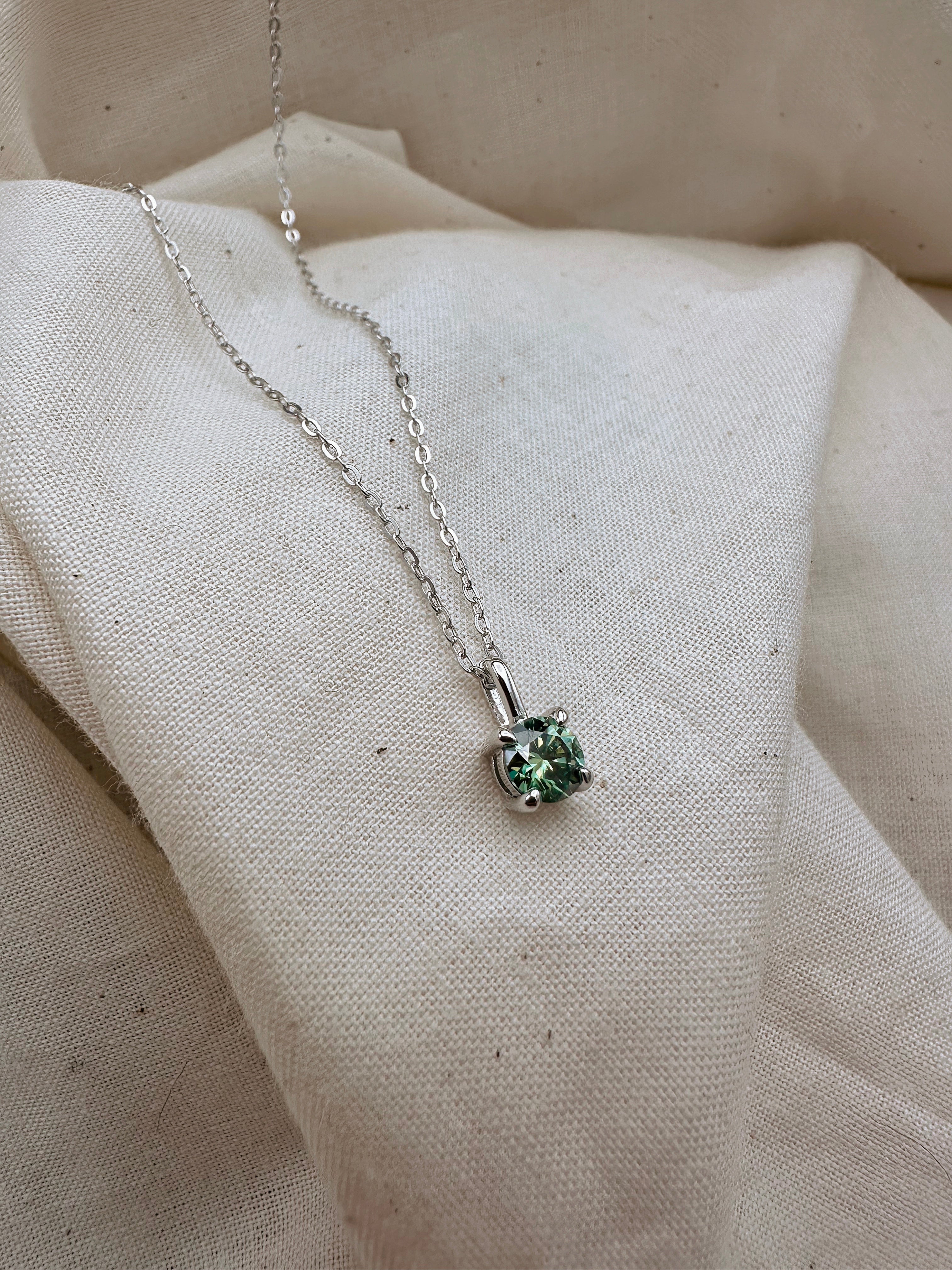 Green Moissanite Necklace