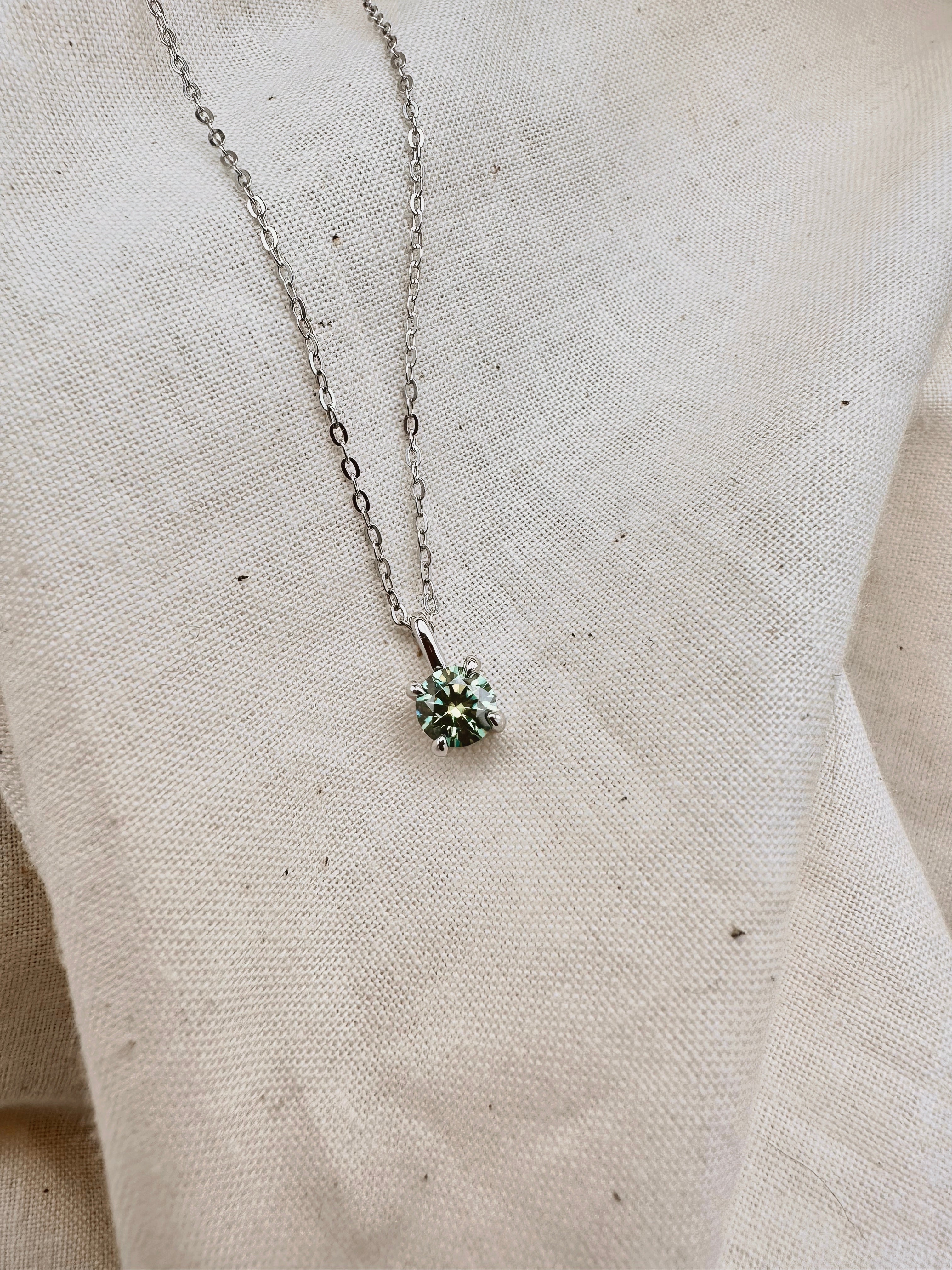 Green Moissanite Necklace