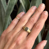 1970's 10k Gold Sheen Sapphire Signet Ring | sz 10