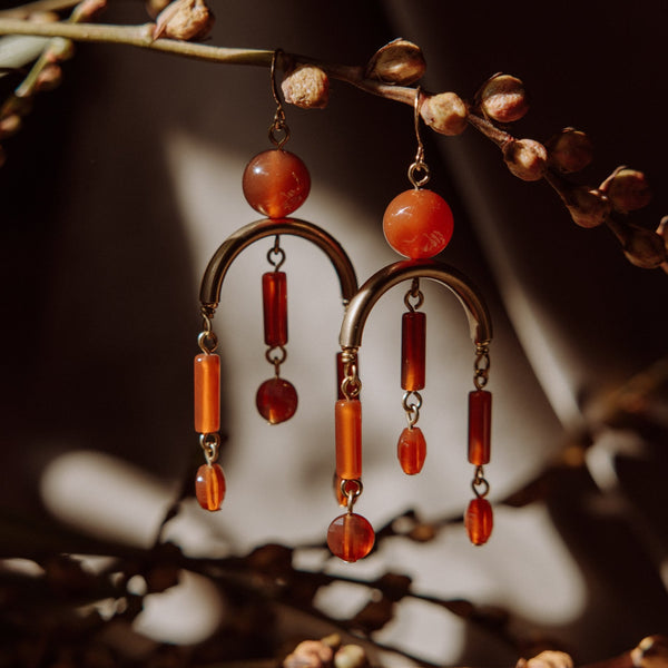 Natural Stone Drop earrings by Local Jewelry Design Company CIval Collective. 