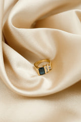 14k Blue 1ct Sapphire & Diamond Ring | Sz 5