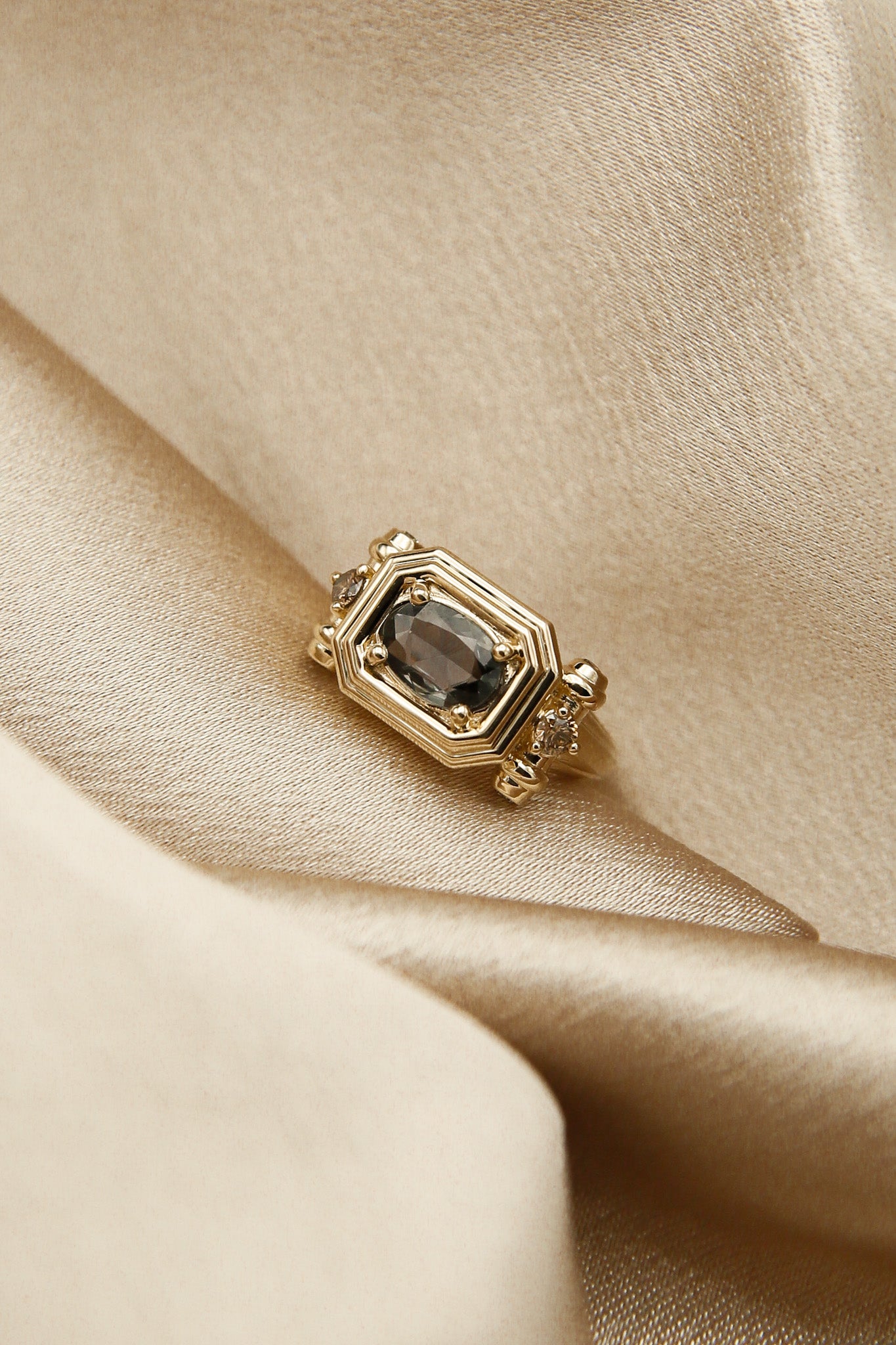 Diana | 14K Aubergine Sapphire Tank Ring | Palacio for Cival