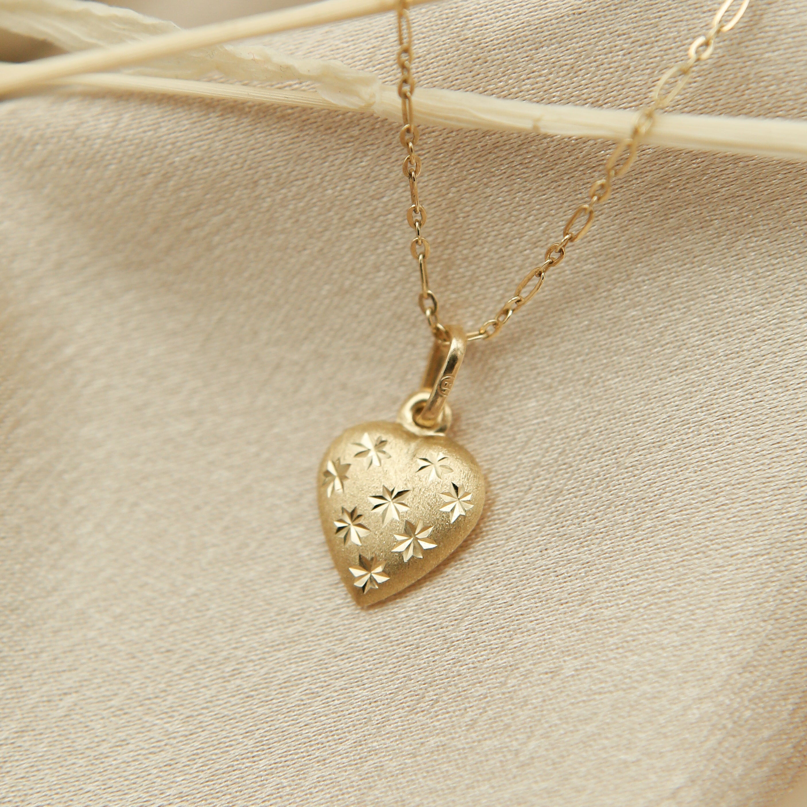 1950's starburst heart charm