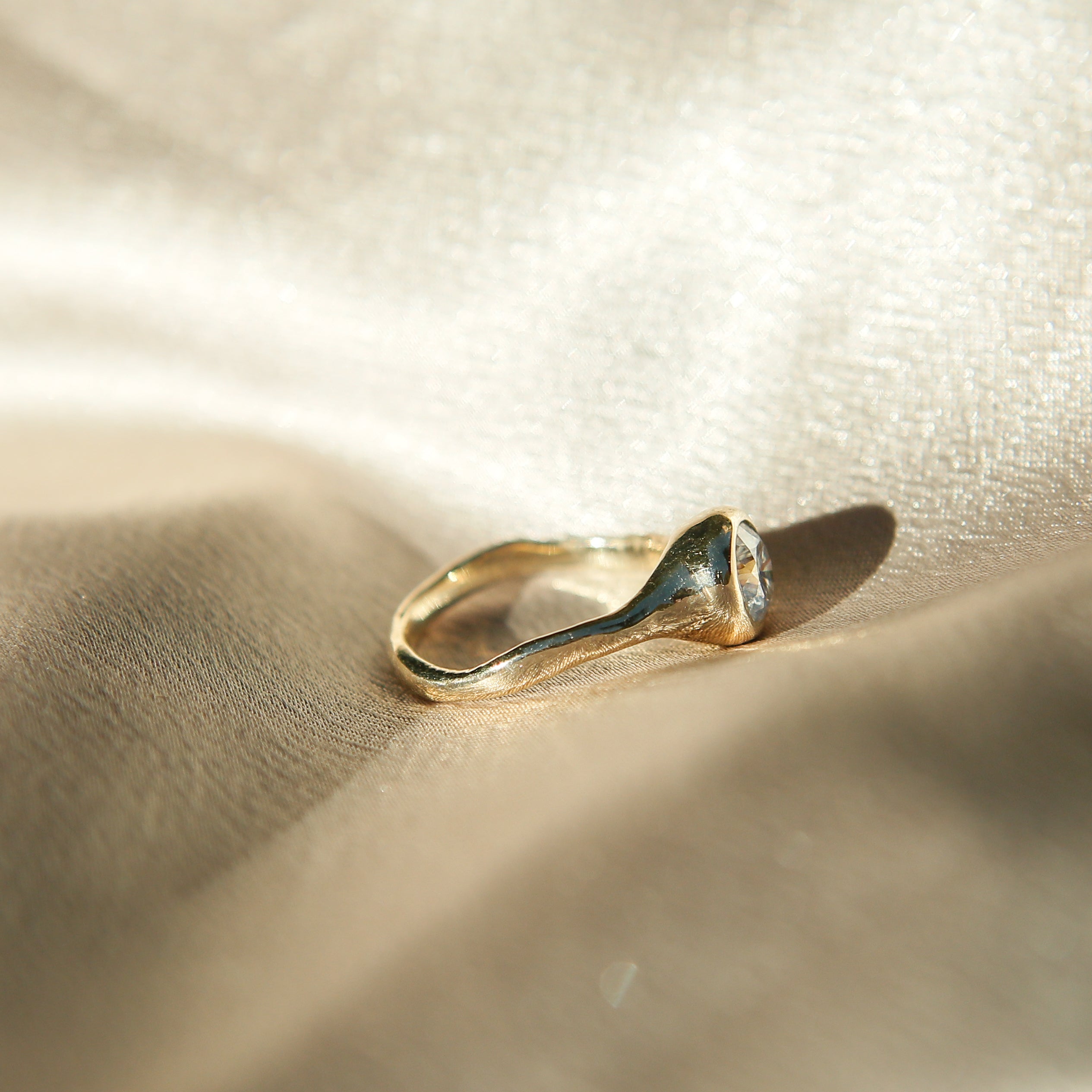 1.5ct Moissanite Bezel Set LL for Cival| sz 6.5