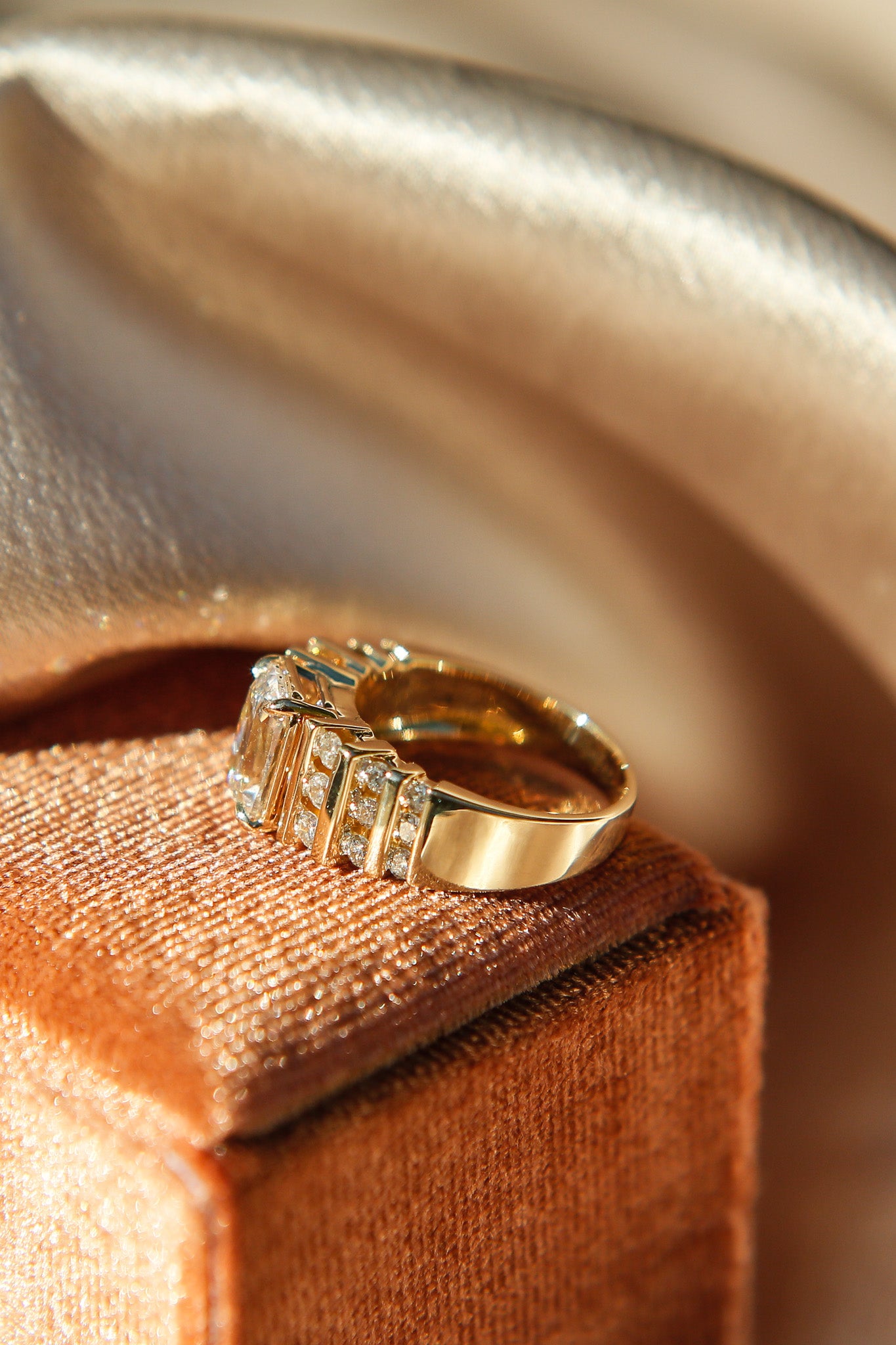 Structured Bar Set Engagement Ring | sz 5