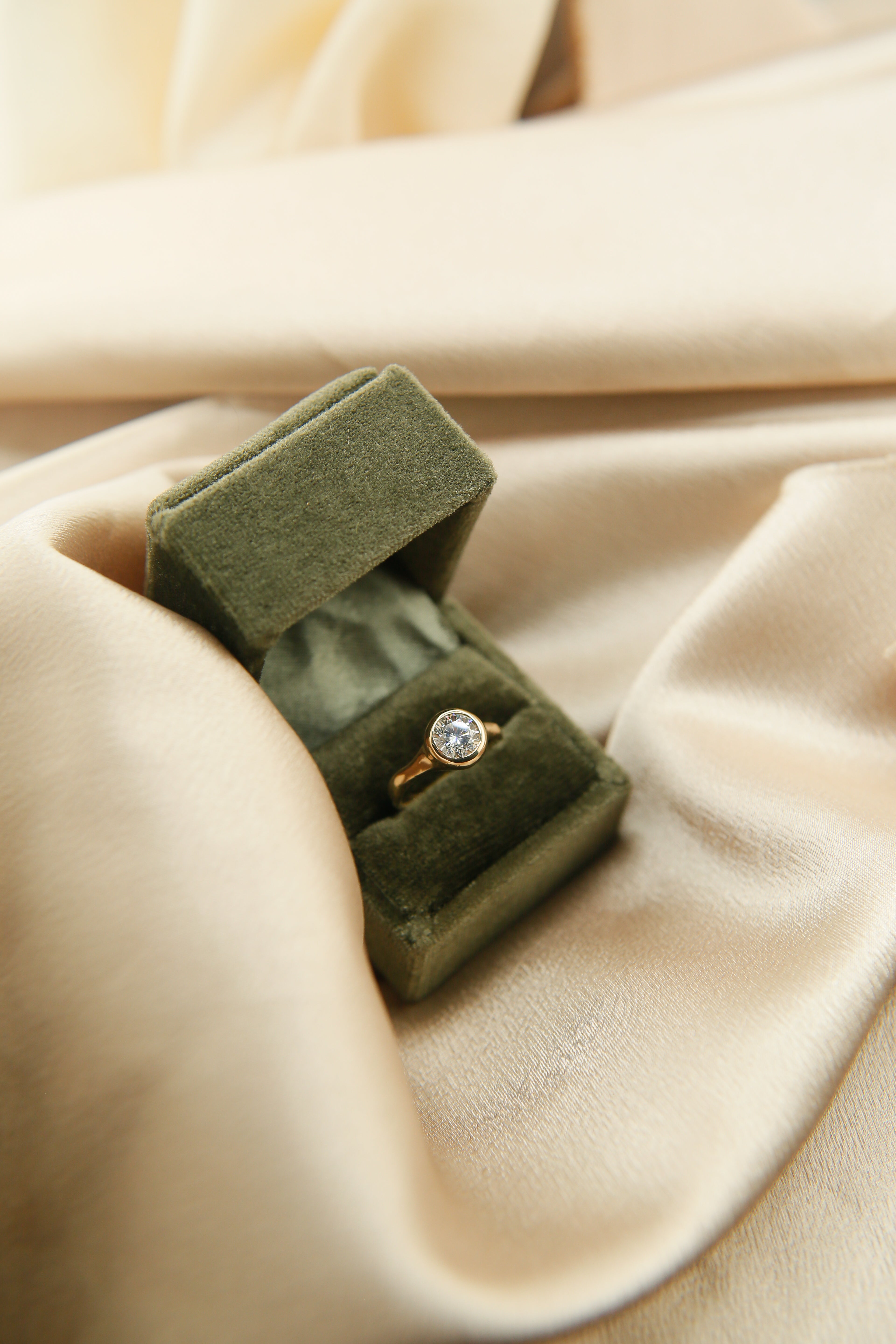 1.5ct Moissanite Bezel Set LL for Cival| sz 6.5