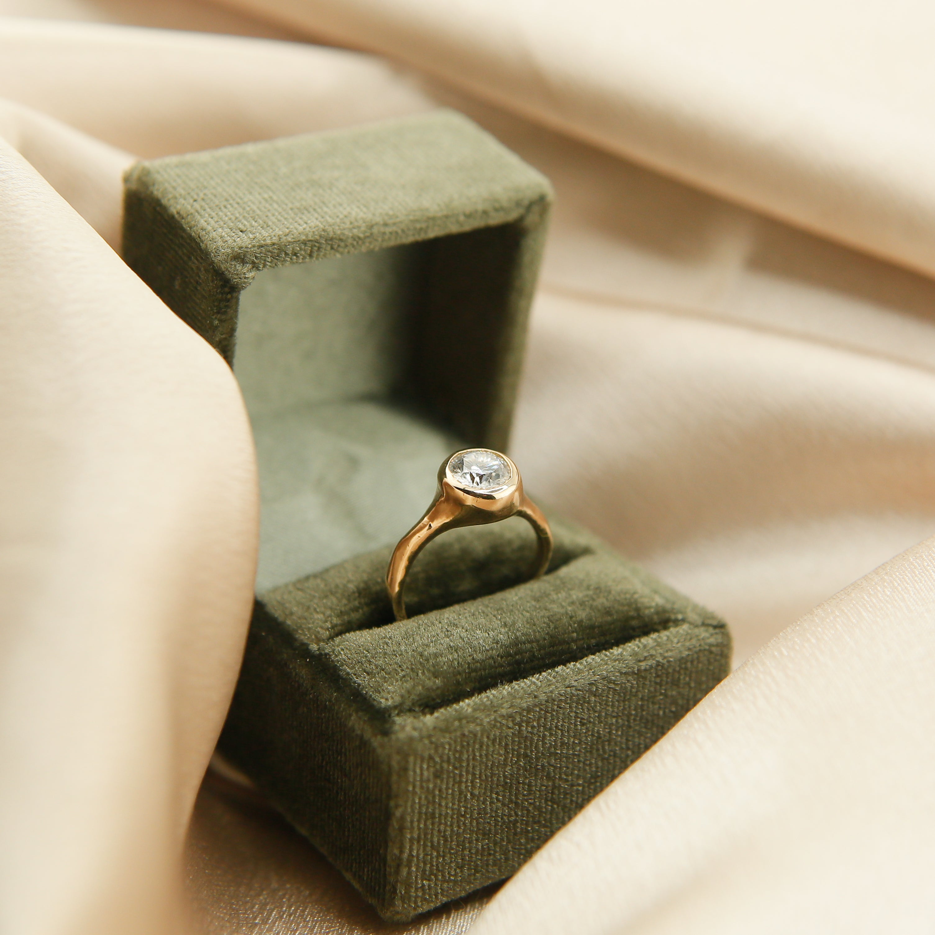 1.5ct Moissanite Bezel Set LL for Cival| sz 6.5