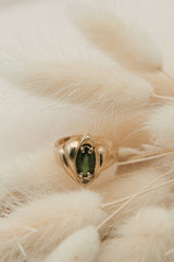 1980's 10K Marquise Green Sapphire Ring | Sz 6.5