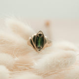 1980's 10K Marquise Green Sapphire Ring | Sz 6.5