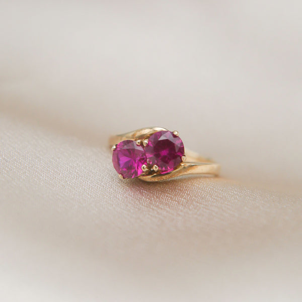 Vintage 10K Ruby Bypass Ring  | Sz 5
